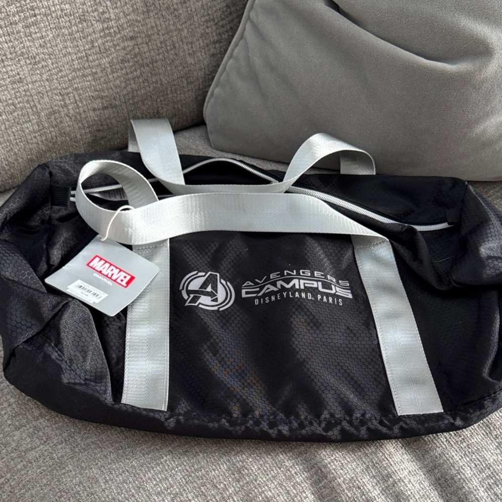 Marvel Black and White Avengers Campus Duffel Bag